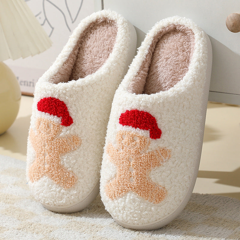 Christmas Home Slippers Cute Cartoon Santa Claus Cotton Slippers For Women And Men Couples Winter Warm Furry Shoes - 𝓢𝓱𝓸𝓹𝓵𝓮𝓬𝔂