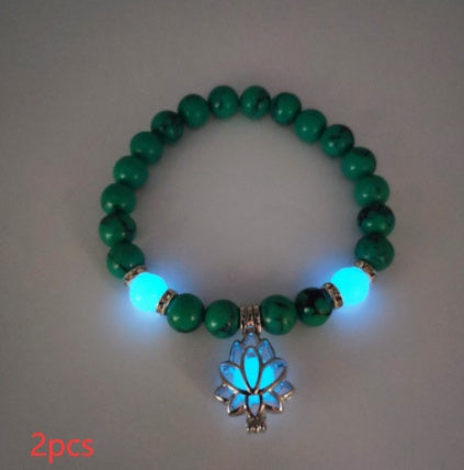 Energy Luminous Lotus Natural Stone Bracelet Yoga Healing Luminous Glow In The Dark Charm Beads Bracelet For Men Women Prayer Buddhism - 𝓢𝓱𝓸𝓹𝓵𝓮𝓬𝔂