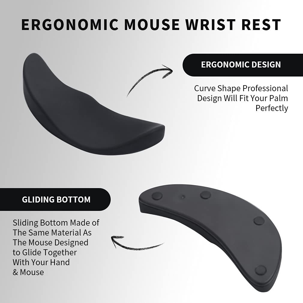 Ergonomic Mouse Wrist Rest Mouse Pads Silicon Gel Non-Slip Streamline Wrist Rest Support Mat Computer Mouse Pad For Office Gaming PC Accessories - 𝓢𝓱𝓸𝓹𝓵𝓮𝓬𝔂