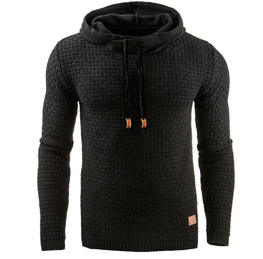 Men's Jacquard Sweater Long-sleeved Hoodie Warm Color Hooded Sweatshirt Jacket - 𝓢𝓱𝓸𝓹𝓵𝓮𝓬𝔂