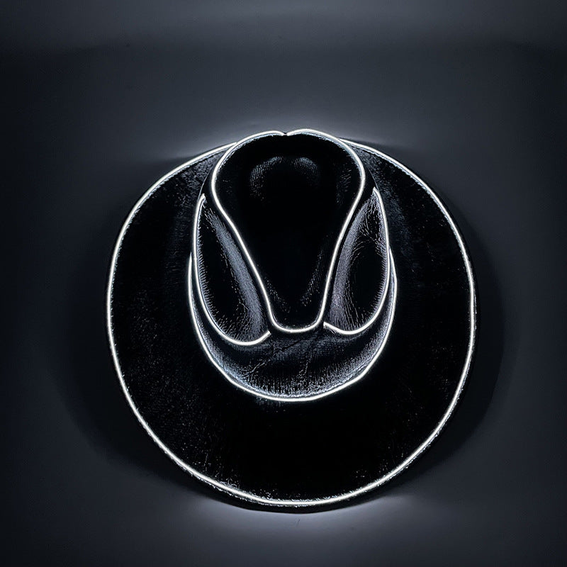 Halloween Carnival Party LED Wireless Fluorescent Colorful Cowboy Flashing Hat - 𝓢𝓱𝓸𝓹𝓵𝓮𝓬𝔂