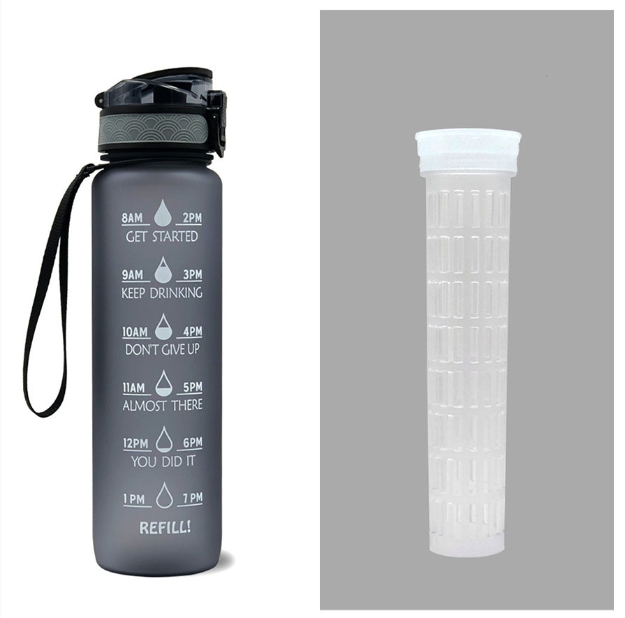 1L Tritan Water Bottle With Time Marker Bounce Cover Motivational Water Bottle Cycling Leakproof Cup For Sports Fitness Bottles - 𝓢𝓱𝓸𝓹𝓵𝓮𝓬𝔂