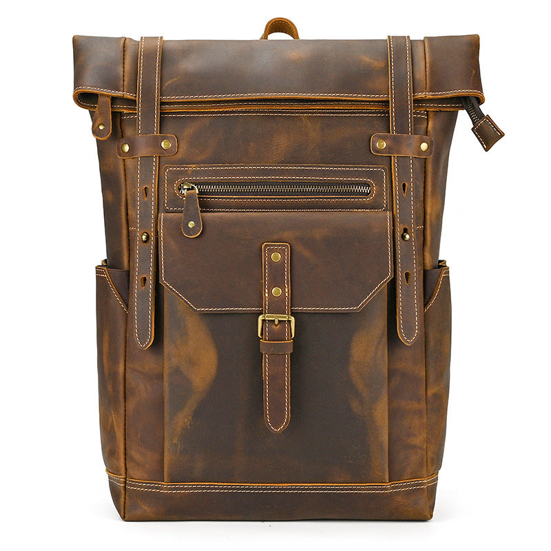 Retro Men's Backpack Cowhide Large Capacity 15-inch Computer Bag - 𝓢𝓱𝓸𝓹𝓵𝓮𝓬𝔂