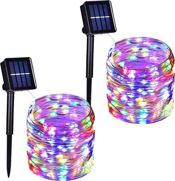 LED Solar Copper Wire Lamp Eight Function Light String