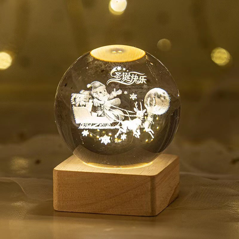 Luminous Starry Sky And Planets Moon Moon Crystal Ball Small Night Lamp Projection Ambience Light Creative Gift New Strange Gift - 𝓢𝓱𝓸𝓹𝓵𝓮𝓬𝔂
