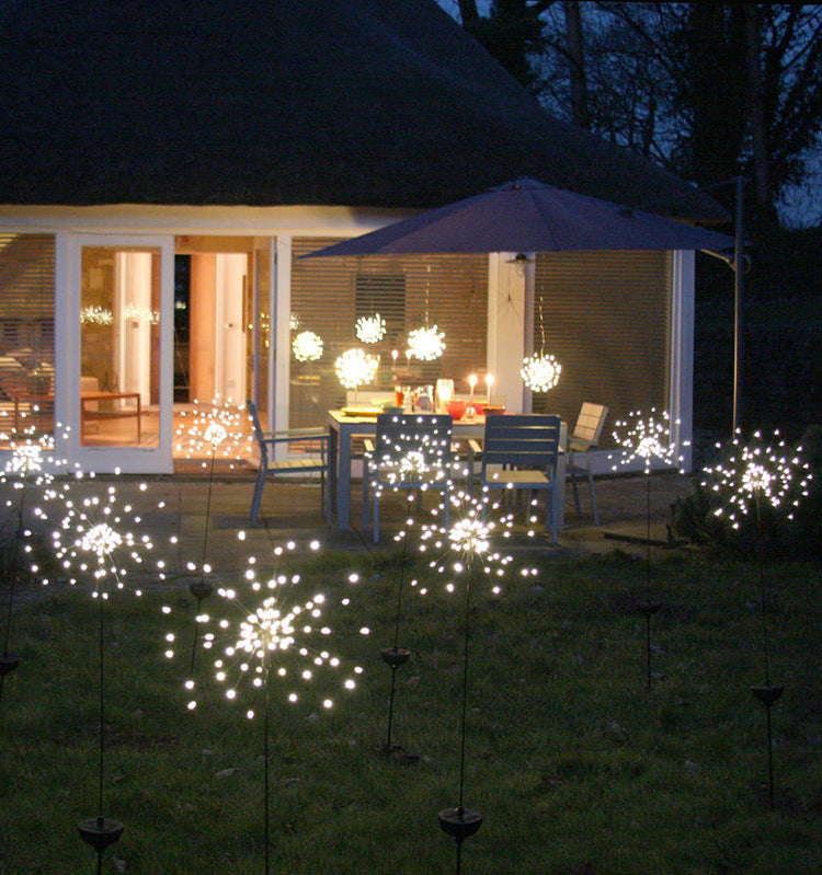 New Ground Plug Solar Fireworks Light LED Light String Copper Wire Outdoor Garden Decoration Star Lights Christmas Lights - 𝓢𝓱𝓸𝓹𝓵𝓮𝓬𝔂