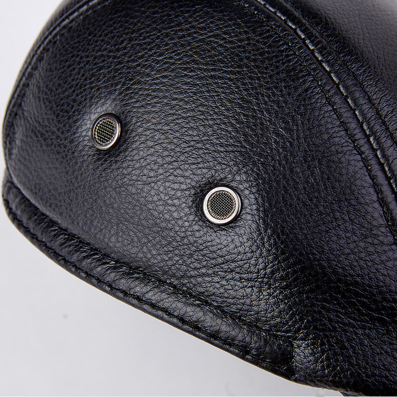 Men Genuine Cowhide With Ear Flaps Beret Hats - 𝓢𝓱𝓸𝓹𝓵𝓮𝓬𝔂