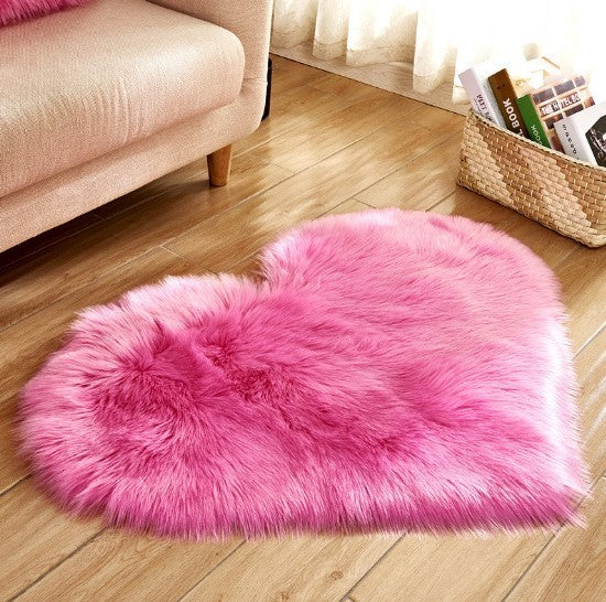 Plush Heart Shaped Carpet Non-Slip Mat Fluffy Rug Floor Mat Blanket Sofa Cushion Foot Pad Carpets For Living Room Home Decor - 𝓢𝓱𝓸𝓹𝓵𝓮𝓬𝔂