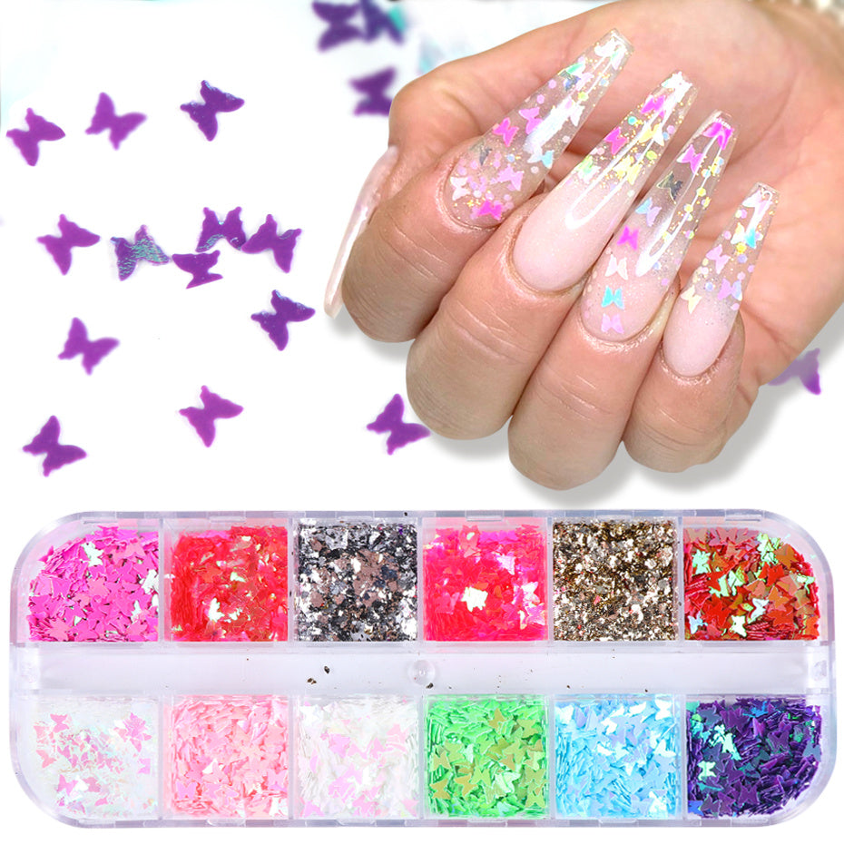 Symphony butterfly sequin nail decoration - 𝓢𝓱𝓸𝓹𝓵𝓮𝓬𝔂