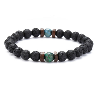 Personality Men's Black Volcanic Stone Bracelet - 𝓢𝓱𝓸𝓹𝓵𝓮𝓬𝔂