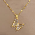 European And American Ins Crystal Zircon Butterfly Pendant Necklace - 𝓢𝓱𝓸𝓹𝓵𝓮𝓬𝔂