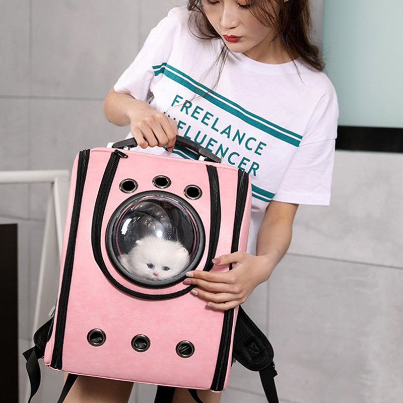 Leather pet carry backpack capsule - 𝓢𝓱𝓸𝓹𝓵𝓮𝓬𝔂