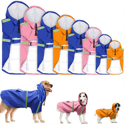 Spring and summer new dog raincoat waterproof cape dog reflective raincoat large dog raincoat - 𝓢𝓱𝓸𝓹𝓵𝓮𝓬𝔂