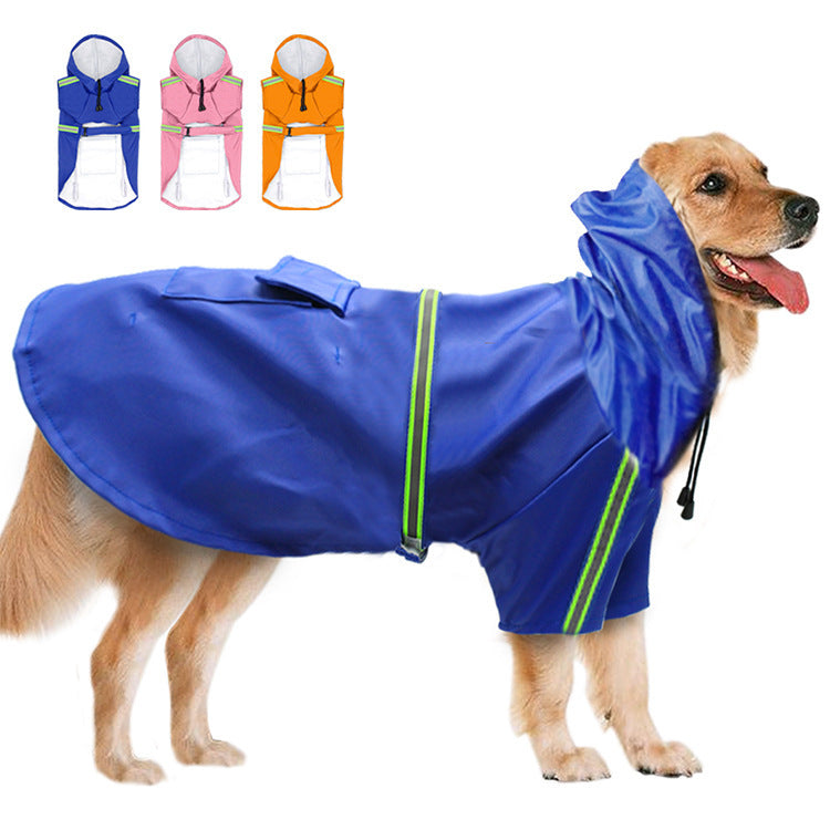 Spring and summer new dog raincoat waterproof cape dog reflective raincoat large dog raincoat - 𝓢𝓱𝓸𝓹𝓵𝓮𝓬𝔂