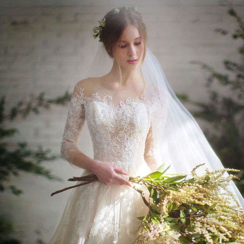 Wedding Dress Bride Lace Sleeves Dress - 𝓢𝓱𝓸𝓹𝓵𝓮𝓬𝔂