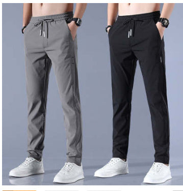 Drawstring Trousers Thin Casual Pants Korean Version Loose Straight Sweatpants Mens Clothing - 𝓢𝓱𝓸𝓹𝓵𝓮𝓬𝔂