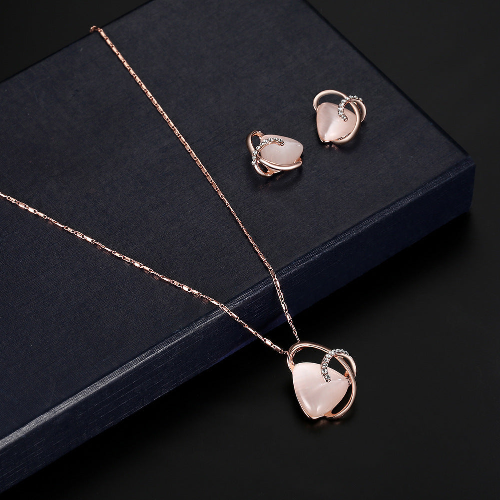 Necklace And Earrings Two Piece Set Bridal Party Jewelry Set - 𝓢𝓱𝓸𝓹𝓵𝓮𝓬𝔂