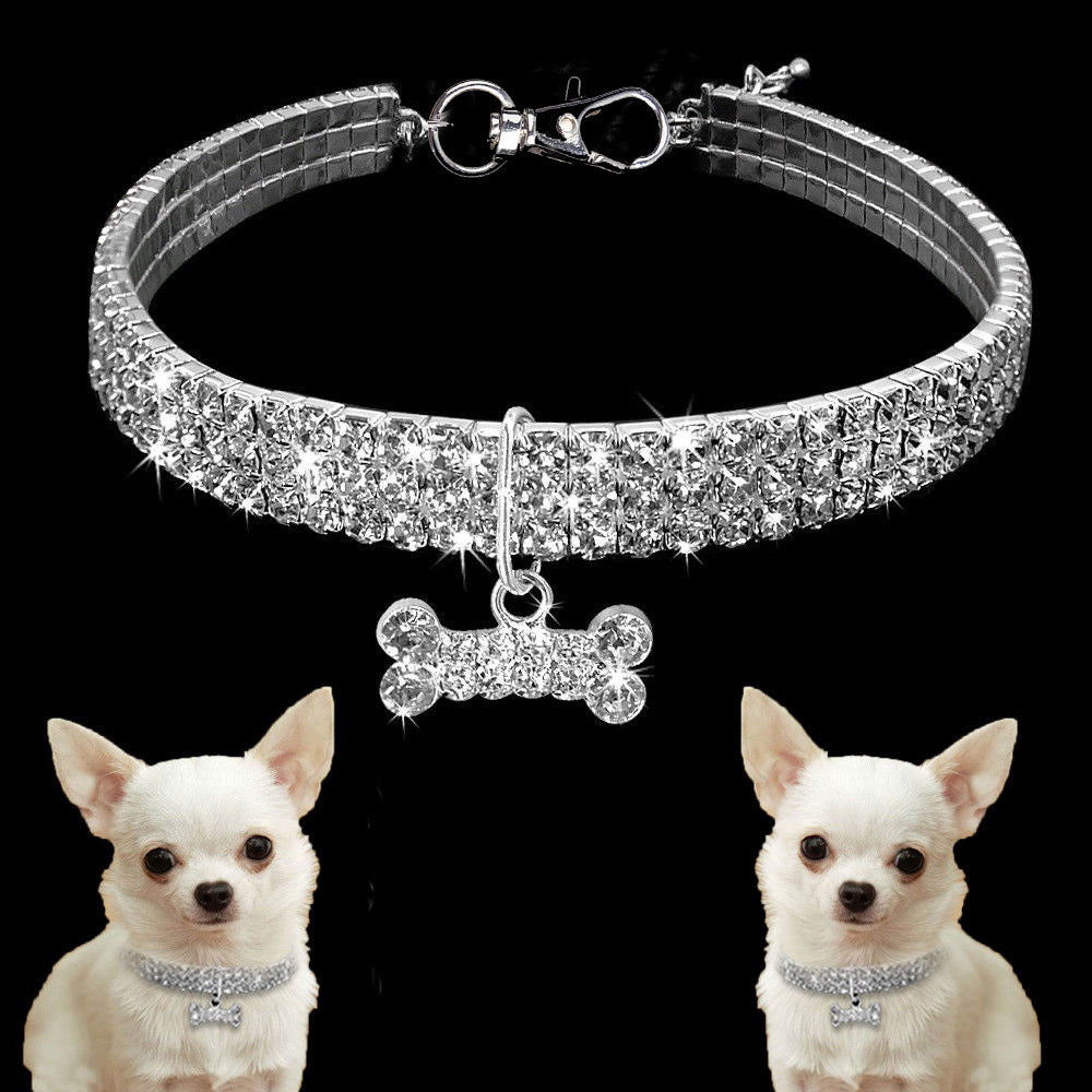 Bling Rhinestone Dog Collar Crystal Puppy Chihuahua Pet Dog Collars Leash For Small Medium Dogs Cats - 𝓢𝓱𝓸𝓹𝓵𝓮𝓬𝔂