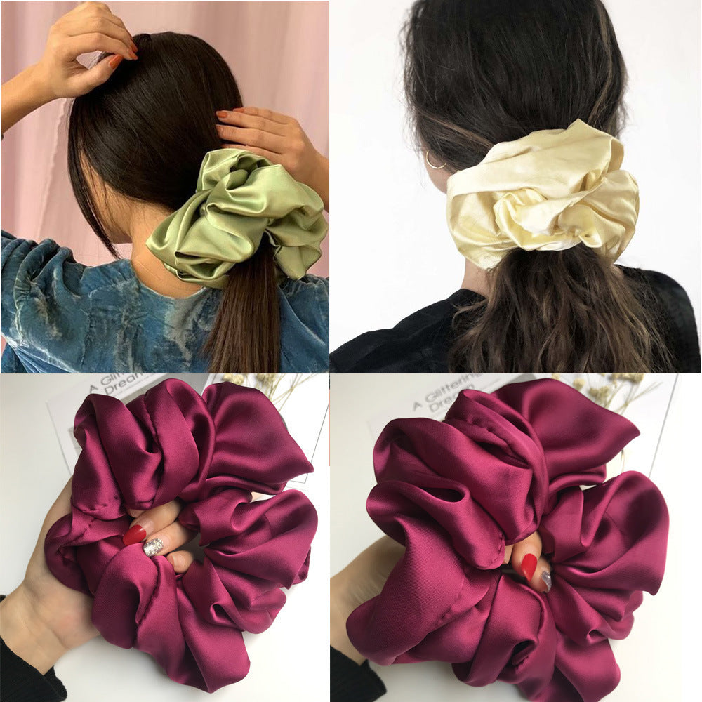 Oversized Smooth Satin Large Intestine Circle Hair Tie - 𝓢𝓱𝓸𝓹𝓵𝓮𝓬𝔂