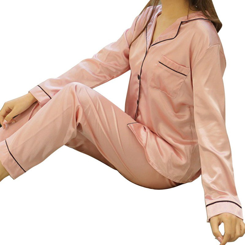 Women's Ice Silk Long Sleeve Home Pajama Set - 𝓢𝓱𝓸𝓹𝓵𝓮𝓬𝔂