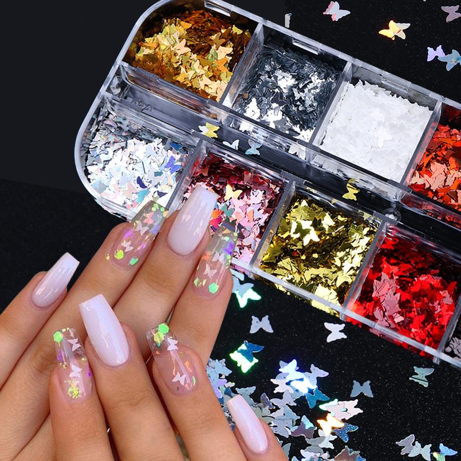 Symphony butterfly sequin nail decoration - 𝓢𝓱𝓸𝓹𝓵𝓮𝓬𝔂
