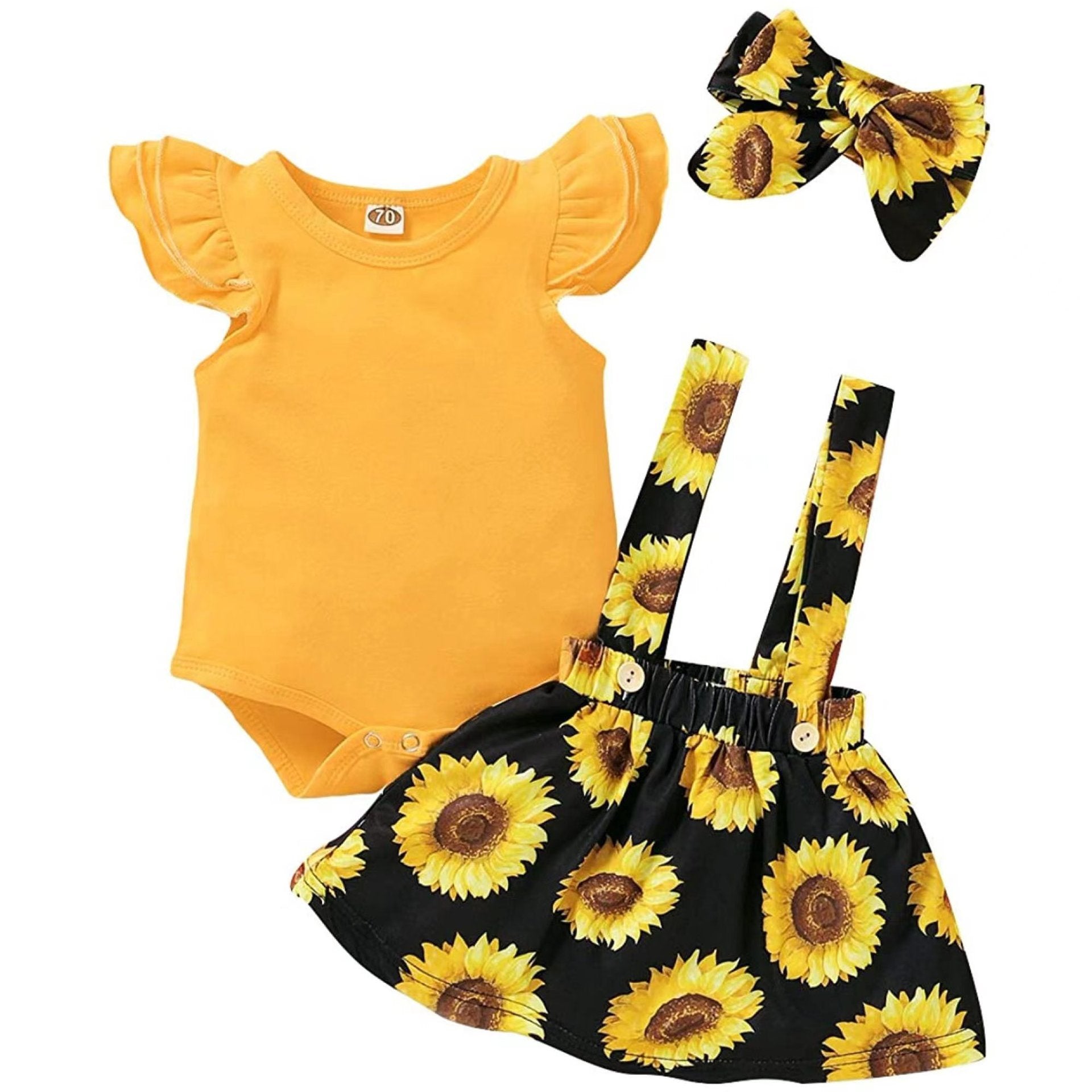 SUNFLOWER Printing Suit Romper Three-piece Suit - 𝓢𝓱𝓸𝓹𝓵𝓮𝓬𝔂