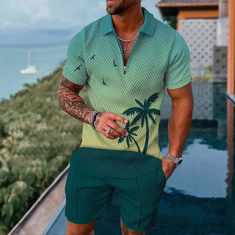 Fashion Casual Zipper Short Sleeve Suit - 𝓢𝓱𝓸𝓹𝓵𝓮𝓬𝔂