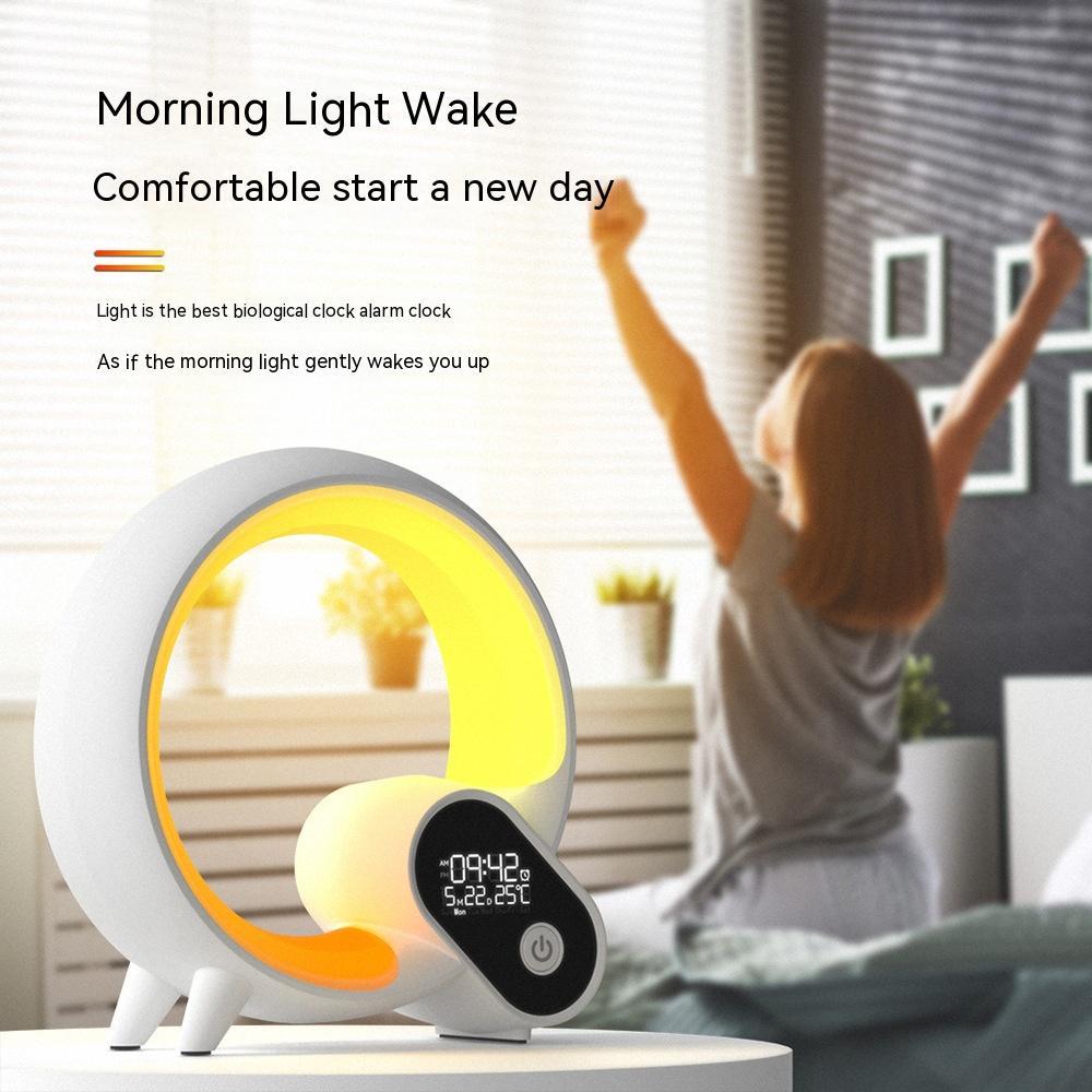 Creative Q Light Analog Sunrise Digital Display Alarm Clock Bluetooth Audio Intelligent Wake-up Q Colorful Atmosphere Light - 𝓢𝓱𝓸𝓹𝓵𝓮𝓬𝔂