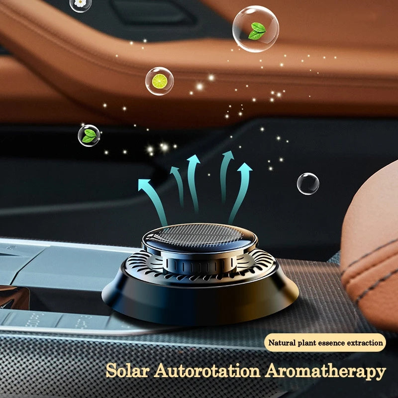 Portable Kinetic Car Air Freshener Solar Powered Double Ring Rotating Air Cleaner Perfume Fragrance Diffuser - 𝓢𝓱𝓸𝓹𝓵𝓮𝓬𝔂