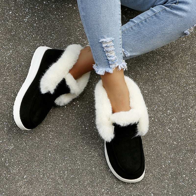 Snow Boots Warm Winter Shoes Plush Fur Ankle Boots Women - 𝓢𝓱𝓸𝓹𝓵𝓮𝓬𝔂