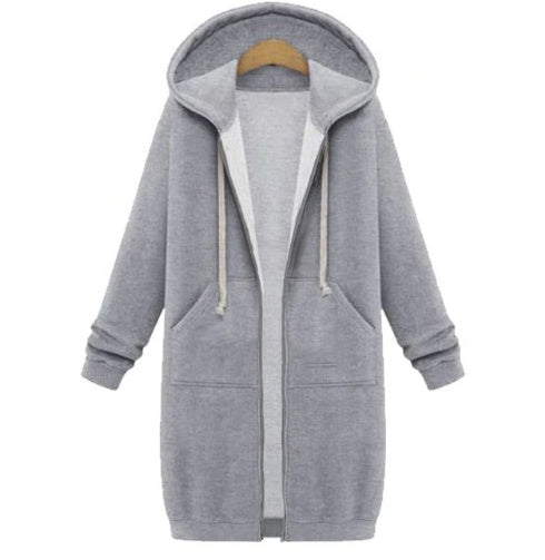 Hooded long-sleeved winter sweater women's jacket in a long thick shirt - 𝓢𝓱𝓸𝓹𝓵𝓮𝓬𝔂