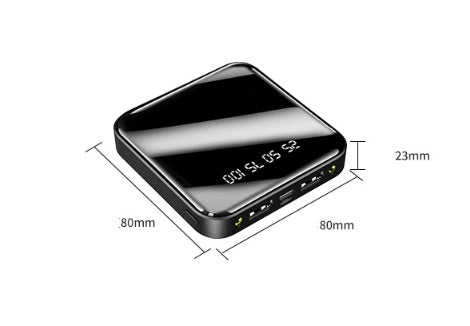 Mini Power Bank 20000 MAh Portable Mirror Digital Display Power Bank - 𝓢𝓱𝓸𝓹𝓵𝓮𝓬𝔂