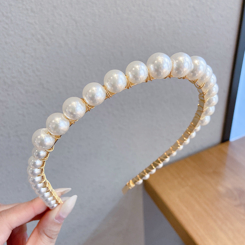 Sen Simple Pearl Thin Headband Hair Accessories Headband - 𝓢𝓱𝓸𝓹𝓵𝓮𝓬𝔂