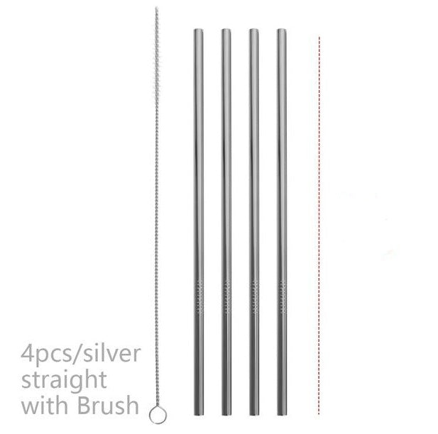 Colourful Reusable Stainless Steel Straws - 𝓢𝓱𝓸𝓹𝓵𝓮𝓬𝔂