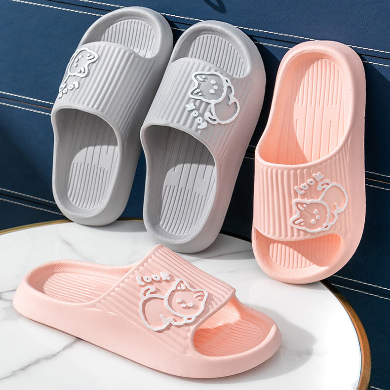 Cute Cat Slippers Summer Women Home Shoes Bath Thick Platform Non-Slip Slides Indoor Outdoor - 𝓢𝓱𝓸𝓹𝓵𝓮𝓬𝔂
