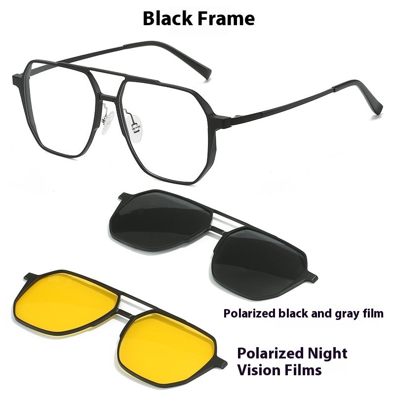 Driving Men's Three-in-one Magnetic Aluminum Magnesium Glasses - 𝓢𝓱𝓸𝓹𝓵𝓮𝓬𝔂