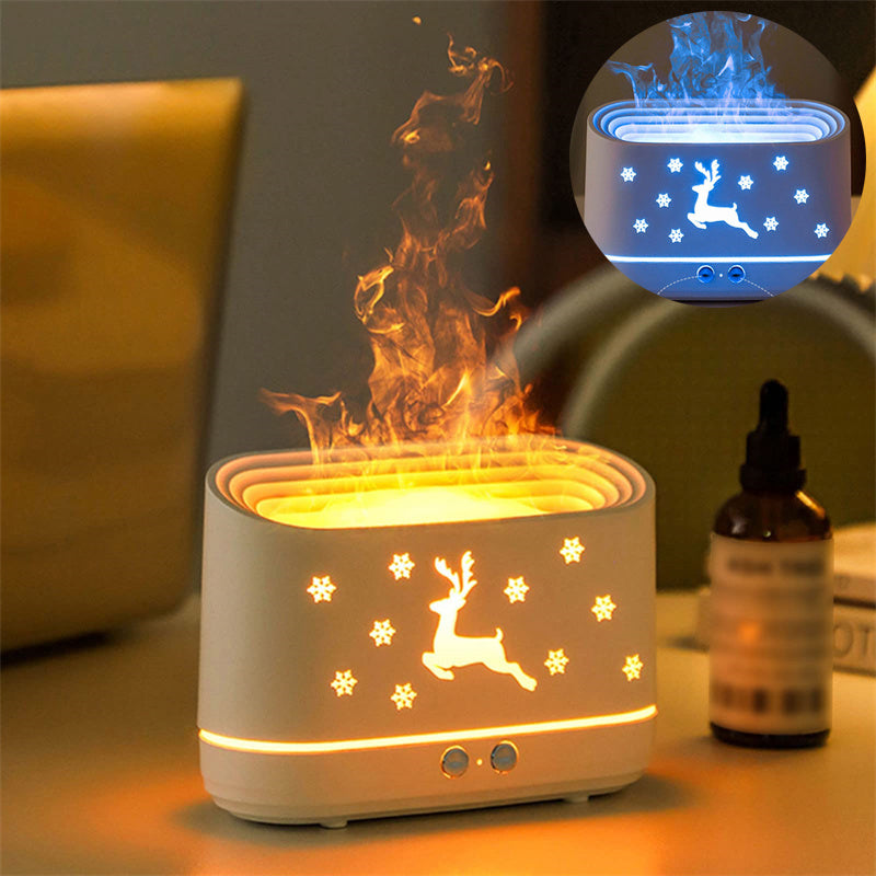 Elk Flame Humidifier Diffuser Mute Household Atmosphere Lamp Christmas Home Decorations - 𝓢𝓱𝓸𝓹𝓵𝓮𝓬𝔂