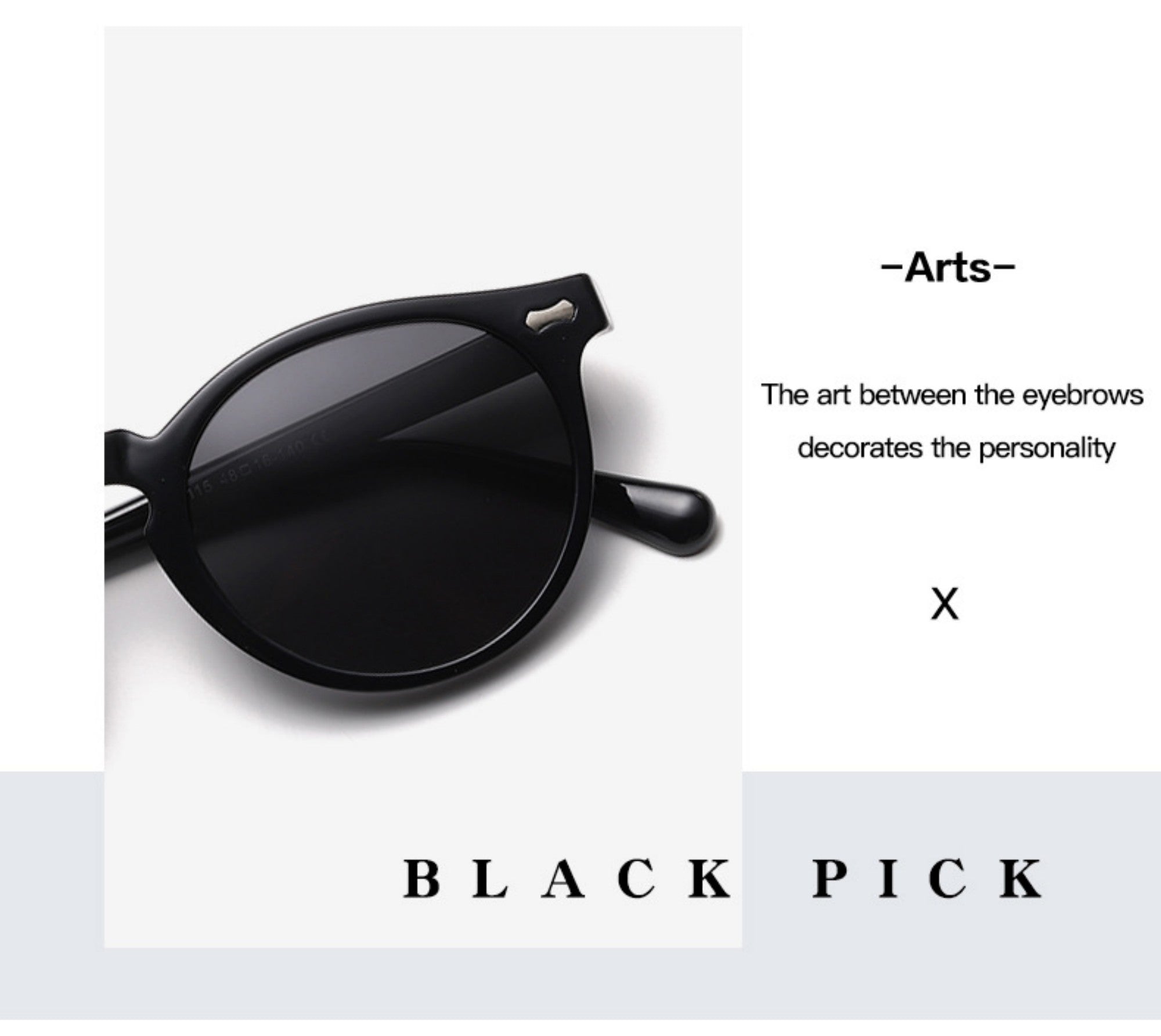 Literary retro round Japanese and Korean fashionable rice nail sunglasses - 𝓢𝓱𝓸𝓹𝓵𝓮𝓬𝔂