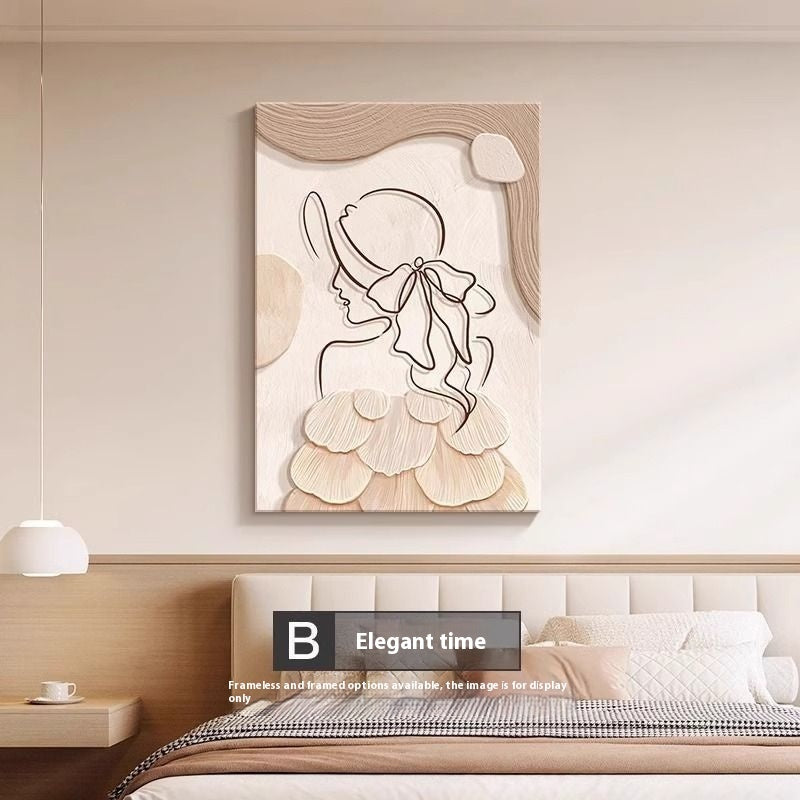 Decorative Painting Cream Style Abstract Line Character Mural - 𝓢𝓱𝓸𝓹𝓵𝓮𝓬𝔂