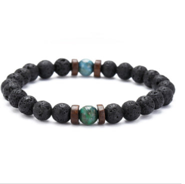 Personality Men's Black Volcanic Stone Bracelet - 𝓢𝓱𝓸𝓹𝓵𝓮𝓬𝔂