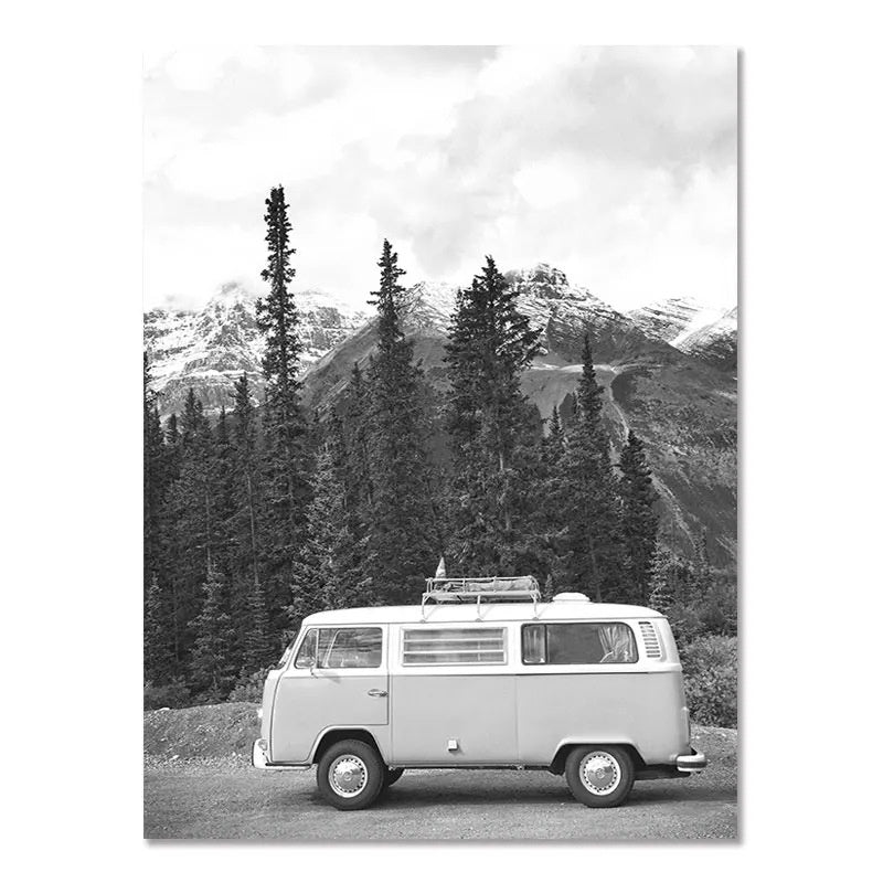 Nordic Modern Black And White Seaside Landscape Holiday Surfing Background Wall Poster Frameless Painting - 𝓢𝓱𝓸𝓹𝓵𝓮𝓬𝔂