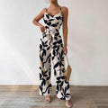 Fashion Floral Print Jumpsuit Elastic Waist Belt Jumpsuit - 𝓢𝓱𝓸𝓹𝓵𝓮𝓬𝔂