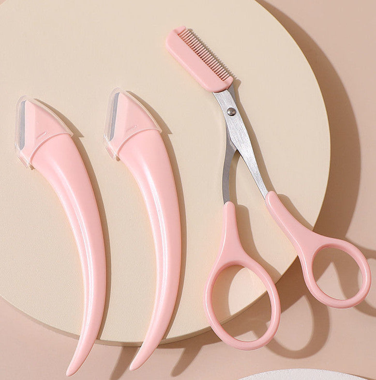 Eyebrow Trimming Knife With Comb Curved Moon Small Beauty Supplies Gadgets - 𝓢𝓱𝓸𝓹𝓵𝓮𝓬𝔂