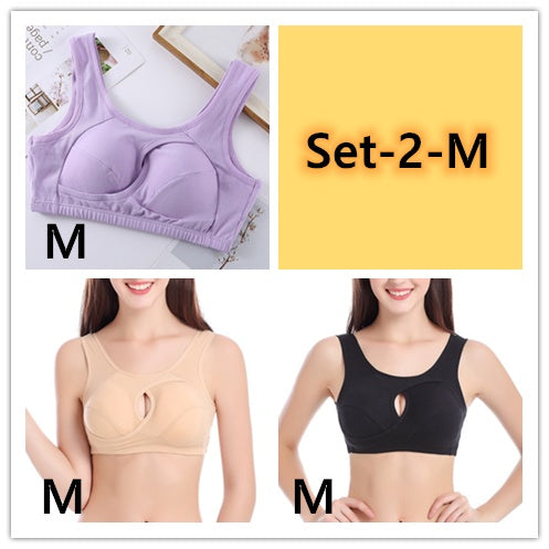 Plus Size Women Bra Ladies Cotton Quake-Proof Underwear Sleep Tops No Buckles Non Wire Lingerie With Removable Padded - 𝓢𝓱𝓸𝓹𝓵𝓮𝓬𝔂