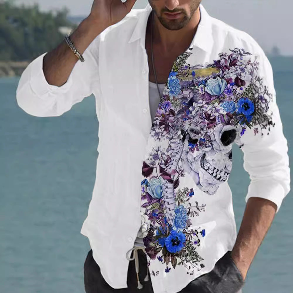 Color Matching Bamboo Linen Printed Men's Shirt - 𝓢𝓱𝓸𝓹𝓵𝓮𝓬𝔂