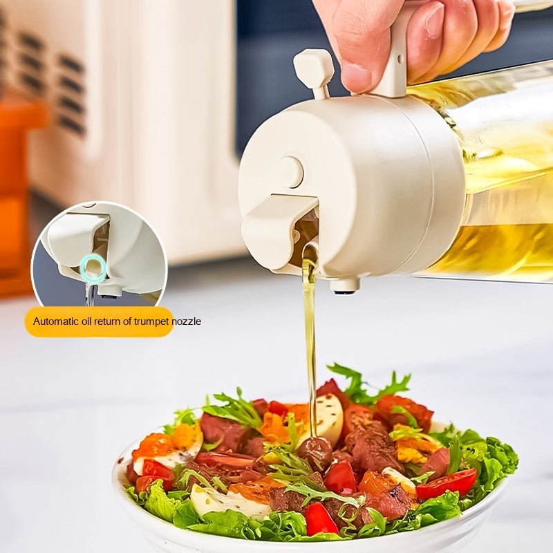 470ML Olive Oil Sprayer Dispenser For Cooking BBQ 2 In 1 Glass Oil Vinegar Soy Sauce Spray Kitchen Oil Bottle For Air Fryer - 𝓢𝓱𝓸𝓹𝓵𝓮𝓬𝔂