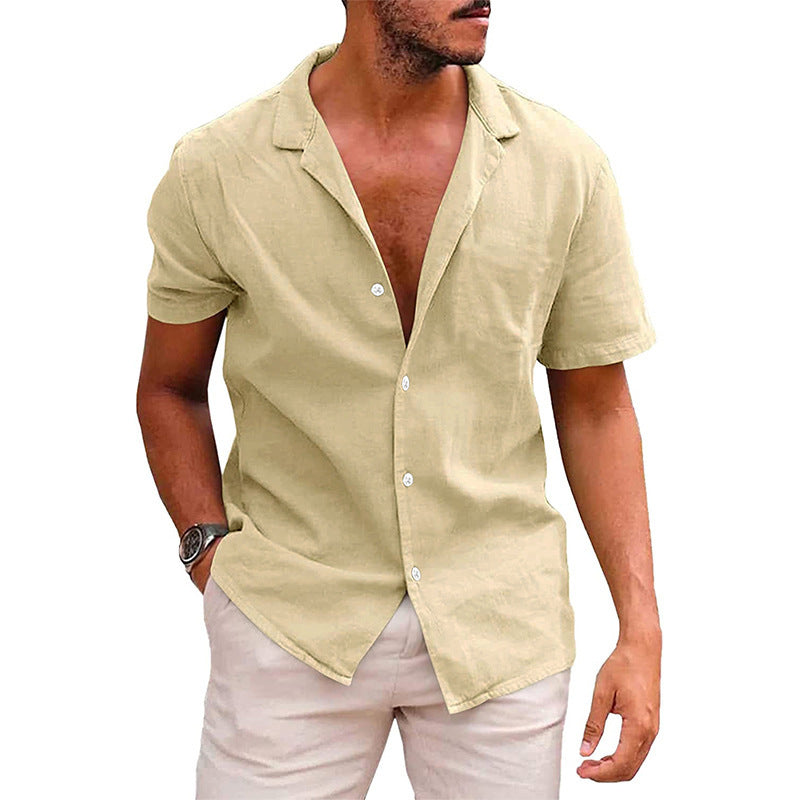 Men's Tops Casual Button Down Shirt Short Sleeve Beach Shirt Summer Mens Clothing - 𝓢𝓱𝓸𝓹𝓵𝓮𝓬𝔂