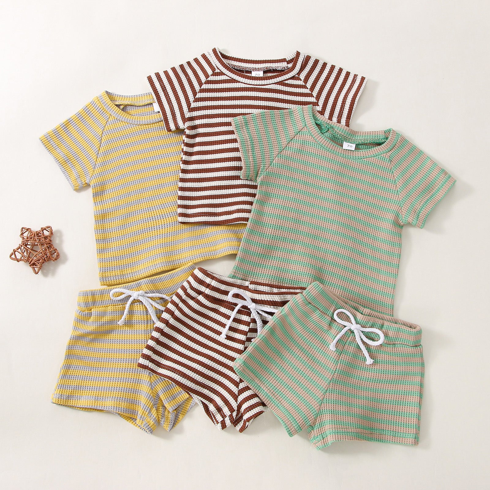 Children's Waffle Stripe Short Sleeve - 𝓢𝓱𝓸𝓹𝓵𝓮𝓬𝔂