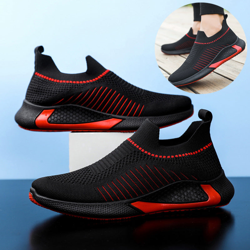Fashion Mesh Sock Shoes With Striped Design Men Outdoor Breathable Slip-on Sneakers Csuale Lightweight Running Sports Shoes - 𝓢𝓱𝓸𝓹𝓵𝓮𝓬𝔂