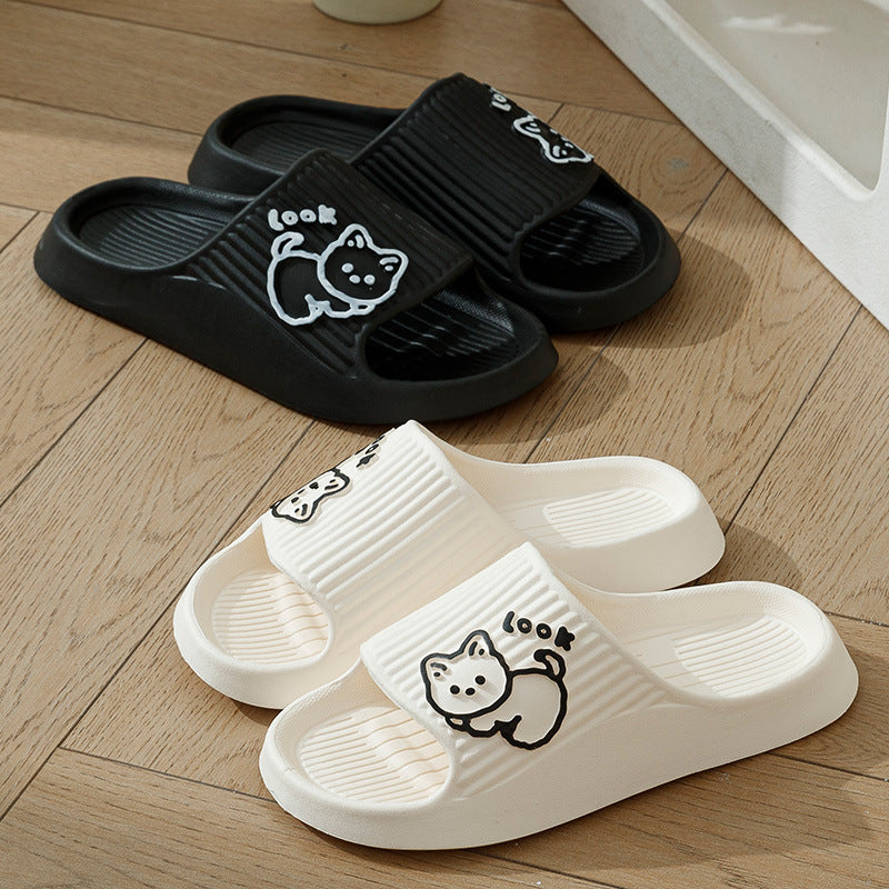 Cute Cat Slippers Summer Women Home Shoes Bath Thick Platform Non-Slip Slides Indoor Outdoor - 𝓢𝓱𝓸𝓹𝓵𝓮𝓬𝔂